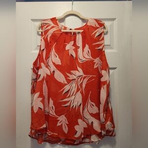 Ctistina B orange/beige sheer top